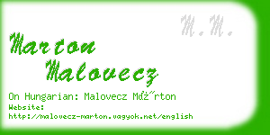 marton malovecz business card